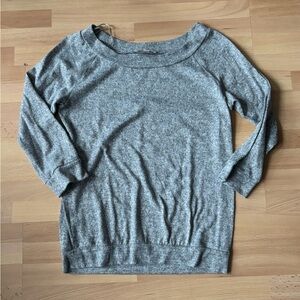 NINE BRITTON Brushed Knit Pullover Top Womens Size Small Heather Gray Scoop Neck